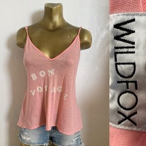 WILDFOX Cute BON VOYAGE Babydoll TANK TOP Size Medium As-Is